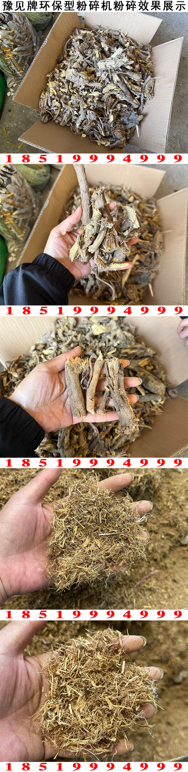 豫见牌环保型甘草粉碎机粉碎效果展示