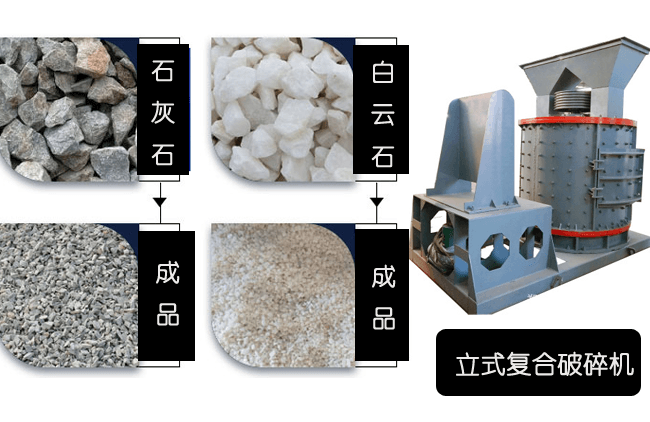 豫见牌立式复合破碎机破碎效果18519994999